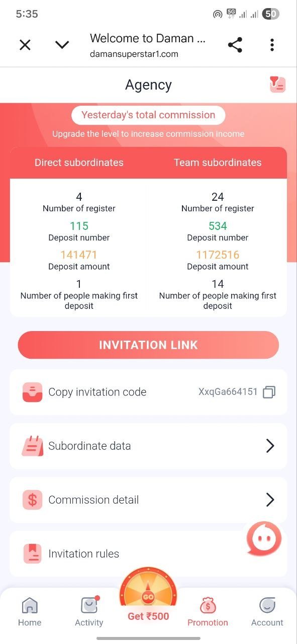 Daman game refer and earn program